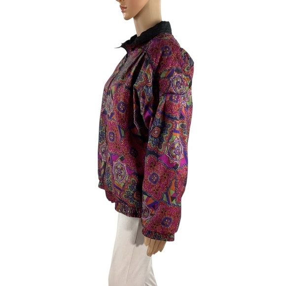 Vintage Lavon Windbreaker Jacket Abstract Print 80s 90s Style Medium - Picture 4 of 6